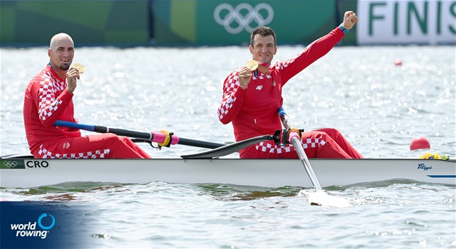 Martin Sinkovic (b), Valent Sinkovic (s), Men's Pair, Croatia, gold, 2020 Olympic Games Regatta, Tokyo, Japan / World Rowing/Detlev Seyb