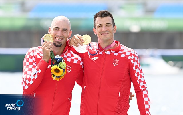 Martin Sinkovic (b), Valent Sinkovic (s), Men's Pair, Croatia, gold, 2020 Olympic Games Regatta, Tokyo, Japan / World Rowing/Detlev Seyb