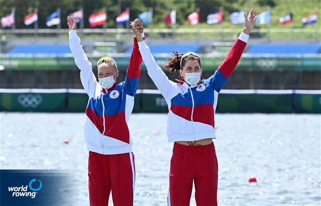 Vasilisa Stepanova (b), Elena Oriabinskaia (s), Women's Pair, Russian Olympic Committee, silver, 2020 Olympic Games Regatta, Tokyo, Japan / World Rowing/Detlev Seyb