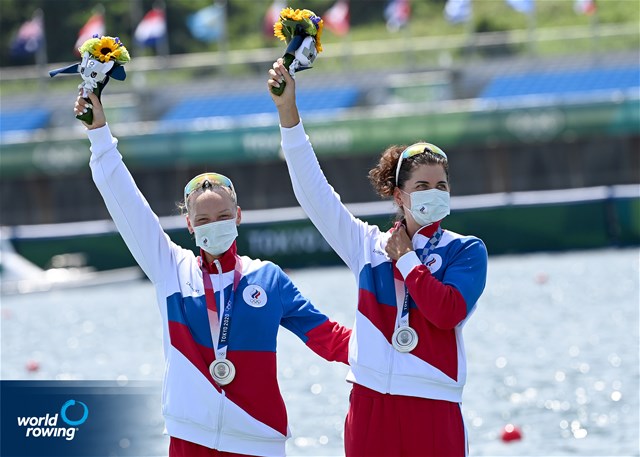 Vasilisa Stepanova (b), Elena Oriabinskaia (s), Women's Pair, Russian Olympic Committee, silver, 2020 Olympic Games Regatta, Tokyo, Japan / World Rowing/Detlev Seyb