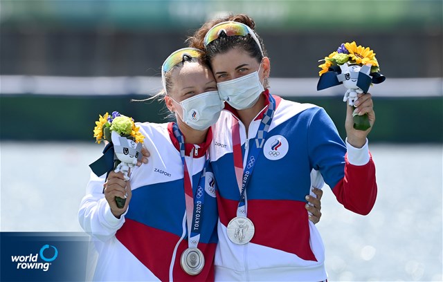 Vasilisa Stepanova (b), Elena Oriabinskaia (s), Women's Pair, Russian Olympic Committee, silver, 2020 Olympic Games Regatta, Tokyo, Japan / World Rowing/Detlev Seyb