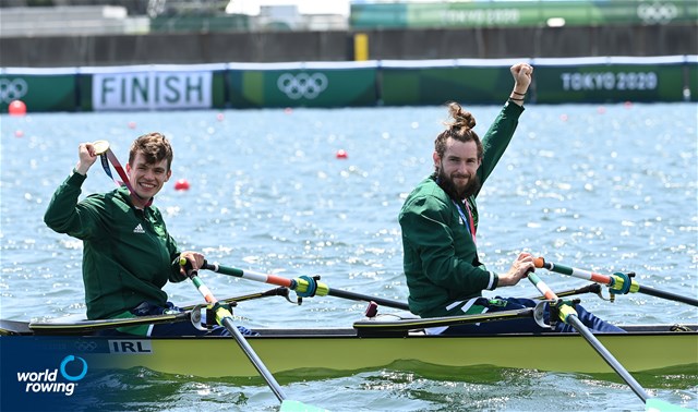 Fintan Mc Carthy (b), Paul O'Donovan (s), Lightweight Men's Double Sculls, Ireland, 2020 Olympic Games Regatta, Tokyo, Japan / World Rowing/Detlev Seyb
