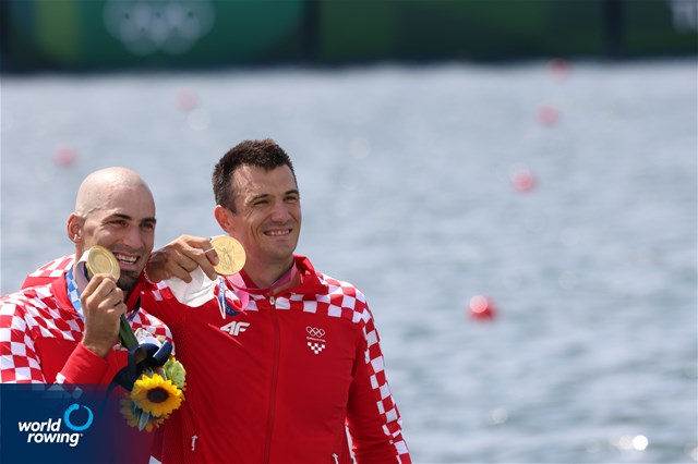 Martin Sinkovic (b), Valent Sinkovic (s), Men's Pair, Croatia, gold, 2020 Olympic Games Regatta, Tokyo, Japan / World Rowing/Igor Meijer