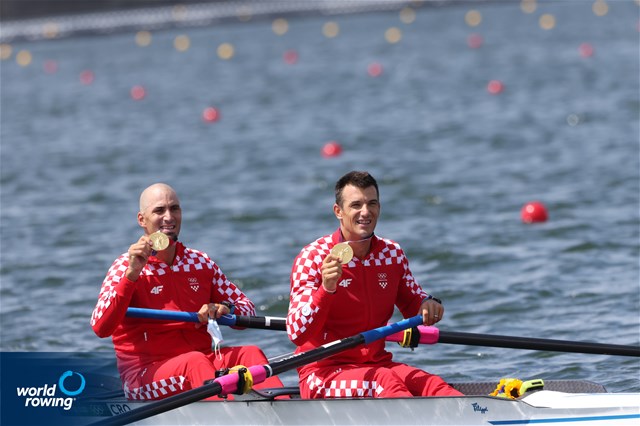 Martin Sinkovic (b), Valent Sinkovic (s), Men's Pair, Croatia, gold, 2020 Olympic Games Regatta, Tokyo, Japan / World Rowing/Igor Meijer