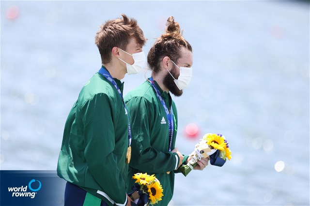 Fintan Mc Carthy (b), Paul O'Donovan (s), Lightweight Men's Double Sculls, Ireland, 2020 Olympic Games Regatta, Tokyo, Japan / World Rowing/Igor Meijer