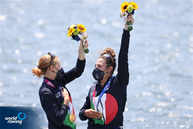 Valentina Rodini (b), Federica Cesarini (s), Lightweight Women's Double Sculls, Italy, 2020 Olympic Games Regatta, Tokyo, Japan / World Rowing/Igor Meijer