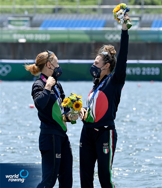 Valentina Rodini (b), Federica Cesarini (s), Lightweight Women's Double Sculls, Italy, 2020 Olympic Games Regatta, Tokyo, Japan / World Rowing/Detlev Seyb