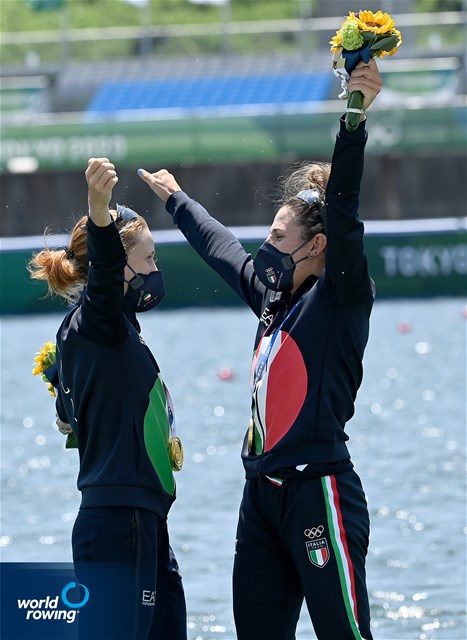 Valentina Rodini (b), Federica Cesarini (s), Lightweight Women's Double Sculls, Italy, 2020 Olympic Games Regatta, Tokyo, Japan / World Rowing/Detlev Seyb