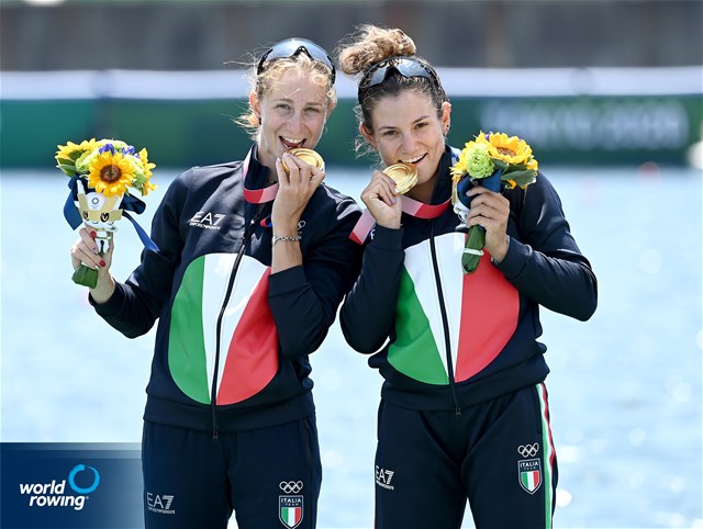 Valentina Rodini (b), Federica Cesarini (s), Lightweight Women's Double Sculls, Italy, 2020 Olympic Games Regatta, Tokyo, Japan / World Rowing/Detlev Seyb