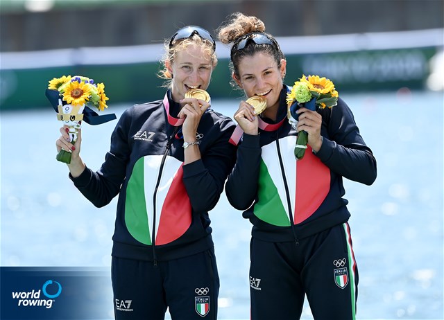 Valentina Rodini (b), Federica Cesarini (s), Lightweight Women's Double Sculls, Italy, 2020 Olympic Games Regatta, Tokyo, Japan / World Rowing/Detlev Seyb