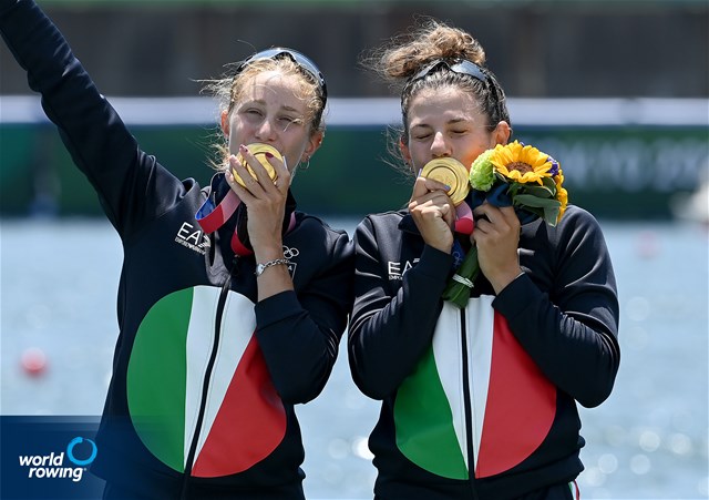 Valentina Rodini (b), Federica Cesarini (s), Lightweight Women's Double Sculls, Italy, 2020 Olympic Games Regatta, Tokyo, Japan / World Rowing/Detlev Seyb