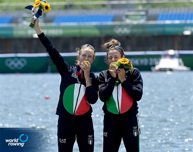Valentina Rodini (b), Federica Cesarini (s), Lightweight Women's Double Sculls, Italy, 2020 Olympic Games Regatta, Tokyo, Japan / World Rowing/Detlev Seyb