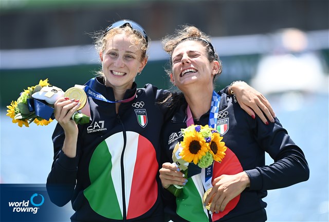 Valentina Rodini (b), Federica Cesarini (s), Lightweight Women's Double Sculls, Italy, 2020 Olympic Games Regatta, Tokyo, Japan / World Rowing/Detlev Seyb
