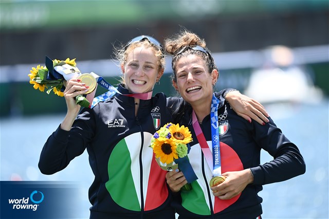 Valentina Rodini (b), Federica Cesarini (s), Lightweight Women's Double Sculls, Italy, 2020 Olympic Games Regatta, Tokyo, Japan / World Rowing/Detlev Seyb