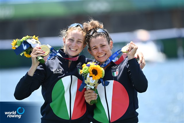 Valentina Rodini (b), Federica Cesarini (s), Lightweight Women's Double Sculls, Italy, 2020 Olympic Games Regatta, Tokyo, Japan / World Rowing/Detlev Seyb
