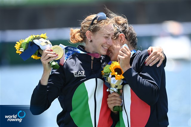 Valentina Rodini (b), Federica Cesarini (s), Lightweight Women's Double Sculls, Italy, 2020 Olympic Games Regatta, Tokyo, Japan / World Rowing/Detlev Seyb