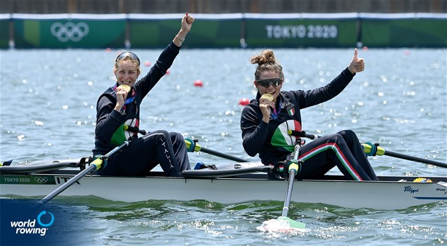 Valentina Rodini (b), Federica Cesarini (s), Lightweight Women's Double Sculls, Italy, 2020 Olympic Games Regatta, Tokyo, Japan / World Rowing/Detlev Seyb