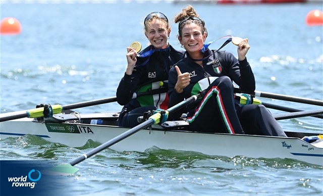 Valentina Rodini (b), Federica Cesarini (s), Lightweight Women's Double Sculls, Italy, 2020 Olympic Games Regatta, Tokyo, Japan / World Rowing/Detlev Seyb