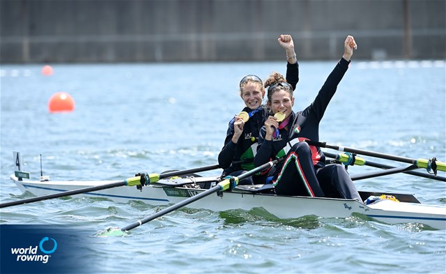 Valentina Rodini (b), Federica Cesarini (s), Lightweight Women's Double Sculls, Italy, 2020 Olympic Games Regatta, Tokyo, Japan / World Rowing/Detlev Seyb