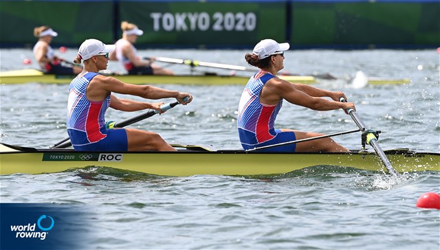 Vasilisa Stepanova (b), Elena Oriabinskaia (s), Women's Pair, Russian Olympic Committee, 2020 Olympic Games Regatta, Tokyo, Japan / World Rowing/Detlev Seyb
