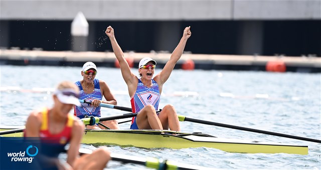Vasilisa Stepanova (b), Elena Oriabinskaia (s), Women's Pair, Russian Olympic Committee, 2020 Olympic Games Regatta, Tokyo, Japan / World Rowing/Detlev Seyb
