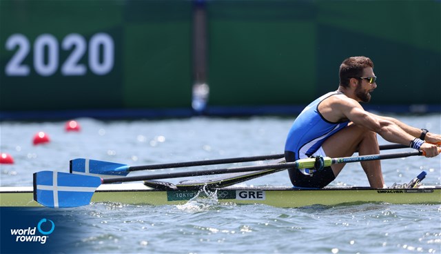 Stefanos Ntouskos, Men's Single Sculls, Greece, 2020 Olympic Games Regatta, Tokyo, Japan / World Rowing/Igor Meijer