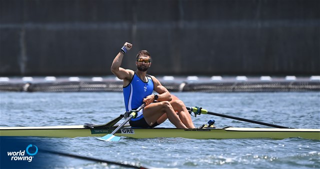 Stefanos Ntouskos, Men's Single Sculls, Greece, 2020 Olympic Games Regatta, Tokyo, Japan / World Rowing/Detlev Seyb