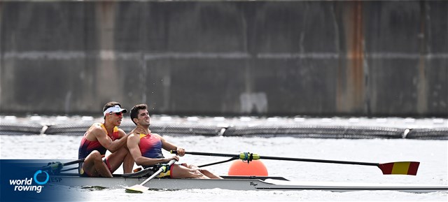 Caetano Horta Pombo (b), Manel Balastegui (s), Lightweight Men's Double Sculls, Spain, 2020 Olympic Games Regatta, Tokyo, Japan / World Rowing/Detlev Seyb
