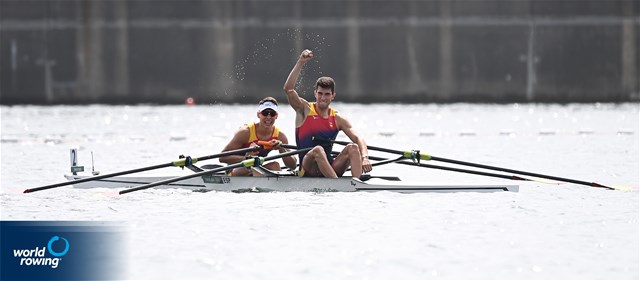 Caetano Horta Pombo (b), Manel Balastegui (s), Lightweight Men's Double Sculls, Spain, 2020 Olympic Games Regatta, Tokyo, Japan / World Rowing/Detlev Seyb
