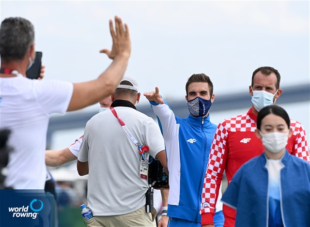 Stefanos Ntouskos, Men's Single Sculls, Greece, gold, 2020 Olympic Games Regatta, Tokyo, Japan / World Rowing/Detlev Seyb