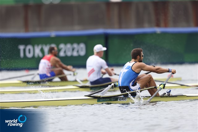 Stefanos Ntouskos, Men's Single Sculls, Greece, 2020 Olympic Games Regatta, Tokyo, Japan / World Rowing/Igor Meijer