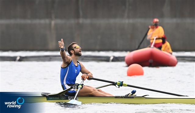 Stefanos Ntouskos, Men's Single Sculls, Greece, 2020 Olympic Games Regatta, Tokyo, Japan / World Rowing/Detlev Seyb