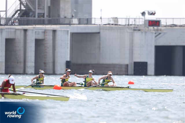 Lucy Stephan (b), Rosemary Popa, Jessica Morrison, Annabelle Mcintyre (s), Women's Four, Australia, 2020 Olympic Games Regatta, Tokyo, Japan / World Rowing/Igor Meijer