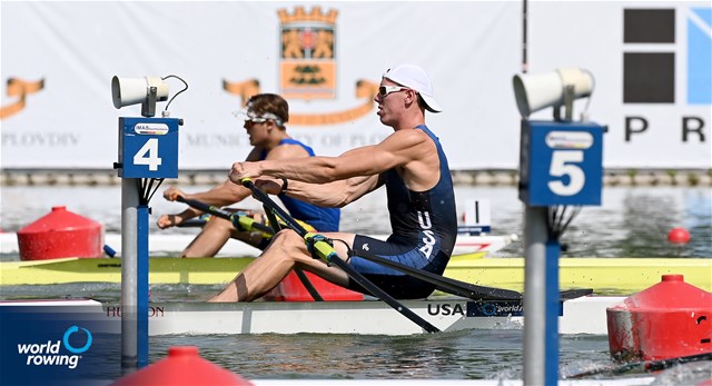 Isaiah Harrison, Men's Single Sculls, United States of America, 2021 World Rowing Junior Championships, Plovdiv, Bulgaria / Detlev Seyb/MyRowingPhoto.com