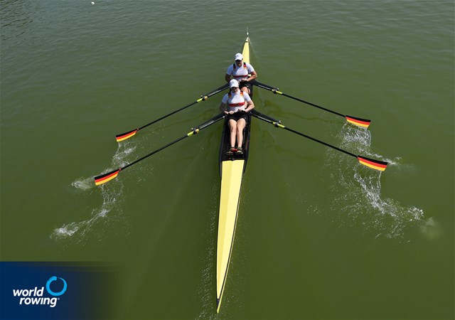 Daria Arndt (b), Charlotte Luster (s), Women's Double Sculls, Germany, 2021 World Rowing Junior Championships, Plovdiv, Bulgaria / Detlev Seyb/MyRowingPhoto.com