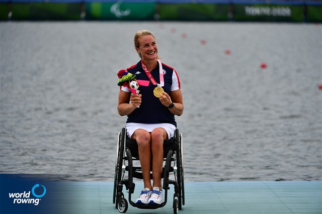 Birgit Skarstein, PR1 Womens Single Sculls, Norway, Gold, 2020 Paralympic Games Regatta, Tokyo, Japan / World Rowing/Benedict Tufnell