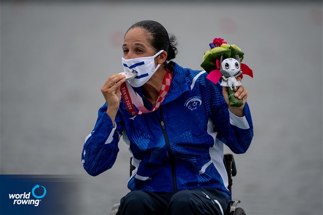 Moran Samuel, PR1 Womens Single Sculls, Israel, Silver, 2020 Paralympic Games Regatta, Tokyo, Japan / World Rowing/Benedict Tufnell