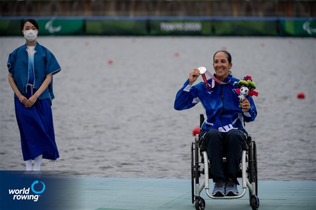 Moran Samuel, PR1 Womens Single Sculls, Israel, Silver, 2020 Paralympic Games Regatta, Tokyo, Japan / World Rowing/Benedict Tufnell