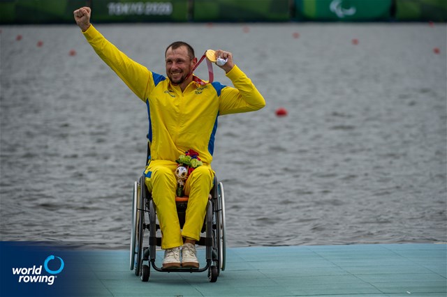 Roman Polianskyi, PR1 Mens Single Sculls, Ukraine, Gold, 2020 Paralympic Games Regatta, Tokyo, Japan / World Rowing/Benedict Tufnell