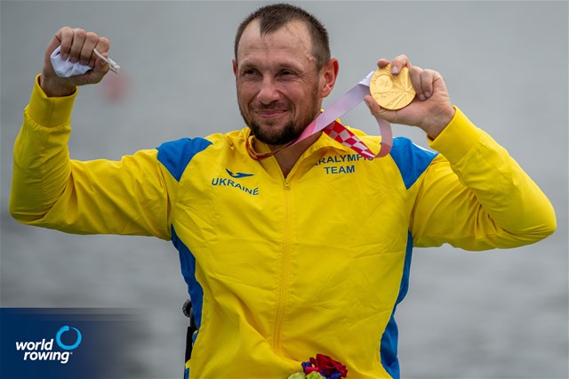 Roman Polianskyi, PR1 Mens Single Sculls, Ukraine, Gold, 2020 Paralympic Games Regatta, Tokyo, Japan / World Rowing/Benedict Tufnell