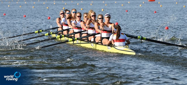 Sarjana Klamp (b), Annika Elsen, Paula Gerundt, Lena Hansen, Annabelle Bachmann, Lene Muehrs, Patricia Schwarzhuber, Elisa Patzelt (s), Annalena Fisch (c), Women's Eight, Germany, 2021 European Rowing Under 23 Championships, Kruszwica, Poland / Detlev Seyb/MyRowingPhoto.com