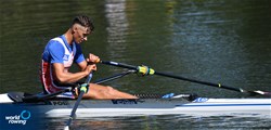 Piotr Plominski, Men's Single Sculls, Poland, 2021 European Rowing Under 23 Championships, Kruszwica, Poland / Detlev Seyb/MyRowingPhoto.com