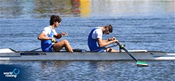 Paolo Covini (b), Giovanni Codato (s), Men's Pair, Italy, 2021 European Rowing Under 23 Championships, Kruszwica, Poland / Detlev Seyb/MyRowingPhoto.com