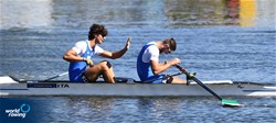 Paolo Covini (b), Giovanni Codato (s), Men's Pair, Italy, 2021 European Rowing Under 23 Championships, Kruszwica, Poland / Detlev Seyb/MyRowingPhoto.com