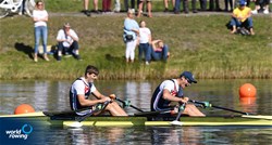 Nathan Hull (b), Callum Dixon (s), Men's Double Sculls, Great Britain, 2021 European Rowing Under 23 Championships, Kruszwica, Poland / Detlev Seyb/MyRowingPhoto.com