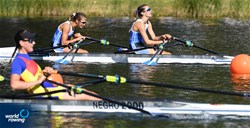 Evangelia Anastasiadou (b), Evangelia Fragkou (s), Women's Double Sculls, Greece, 2021 European Rowing Under 23 Championships, Kruszwica, Poland / Detlev Seyb/MyRowingPhoto.com