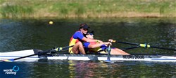 Cristina Druga (b), Alexandra Ungureanu (s), Women's Double Sculls, Romania, 2021 European Rowing Under 23 Championships, Kruszwica, Poland / Detlev Seyb/MyRowingPhoto.com