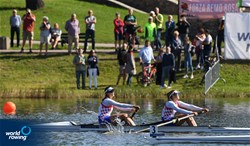 Ivana Jurkovic (b), Josipa Jurkovic (s), Women's Pair, Croatia, 2021 European Rowing Under 23 Championships, Kruszwica, Poland / Detlev Seyb/MyRowingPhoto.com