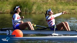 Ivana Jurkovic (b), Josipa Jurkovic (s), Women's Pair, Croatia, 2021 European Rowing Under 23 Championships, Kruszwica, Poland / Detlev Seyb/MyRowingPhoto.com