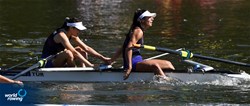 Ebru Akinal (b), Nigar Hatun Demiroglu (s), Lightweight Women's Pair, Turkey, 2021 European Rowing Under 23 Championships, Kruszwica, Poland / Detlev Seyb/MyRowingPhoto.com